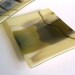 Fused Glass Dish in Streaky French Vanilla, Brown and Aqua