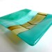 Glass Plate in Turquoise, Blue Green and French Vanilla