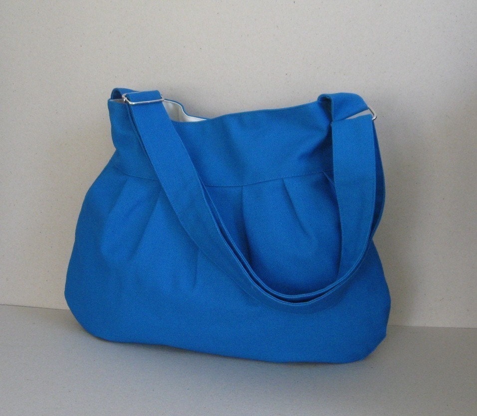 Sale - Bright Turquoise Canvas Messenger Bag - Shoulder bag, Diaper bag, Everyday bag, Tote, Travel bag, Women