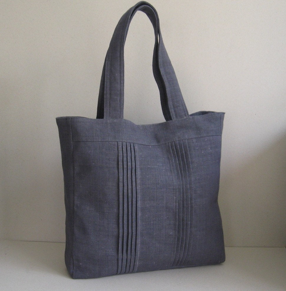Sale - Grey Hemp/Cotton Carry-All Tote,Travel Bag, Laptop Bag, Diaper Bag - SIMPLICITY
