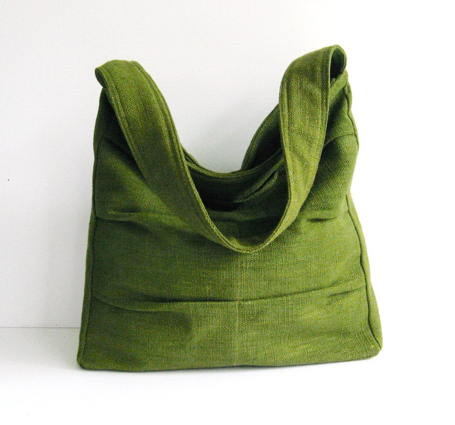 Sale - Forest Green Twisted Hemp/Cotton Bag, shoulder bag, tote, purse, handbag, unique, stylish, messenger bag - Lisa
