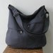 Sale - Zipper Closure Grey Cotton Twill Bag - 2 Front Pockets with Adjustable Strap