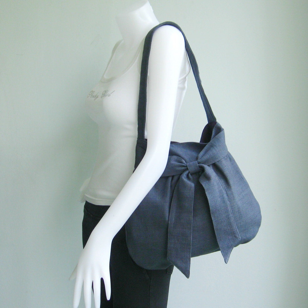Sale - Grey Hemp/Cotton Bag - Shoulder bag, Diaper bag, Messenger bag, Tote, Travel bag, Women - AMY