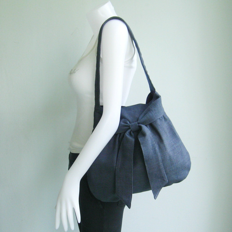 Sale - Grey Hemp/Cotton Bag - Shoulder bag, Diaper bag, Messenger bag, Tote, Travel bag, Women - AMY