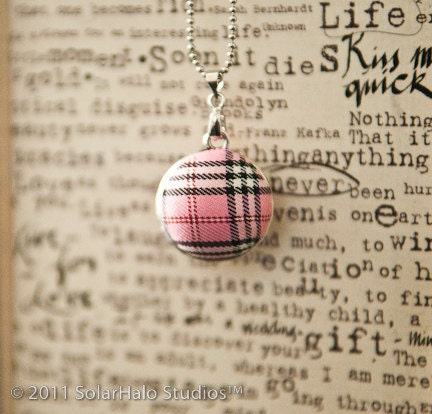 Loving Pink Plaid (Necklace)