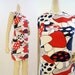60s Dress Vintage MOD Magical Mushroom Novelty Print Mini Shift S M