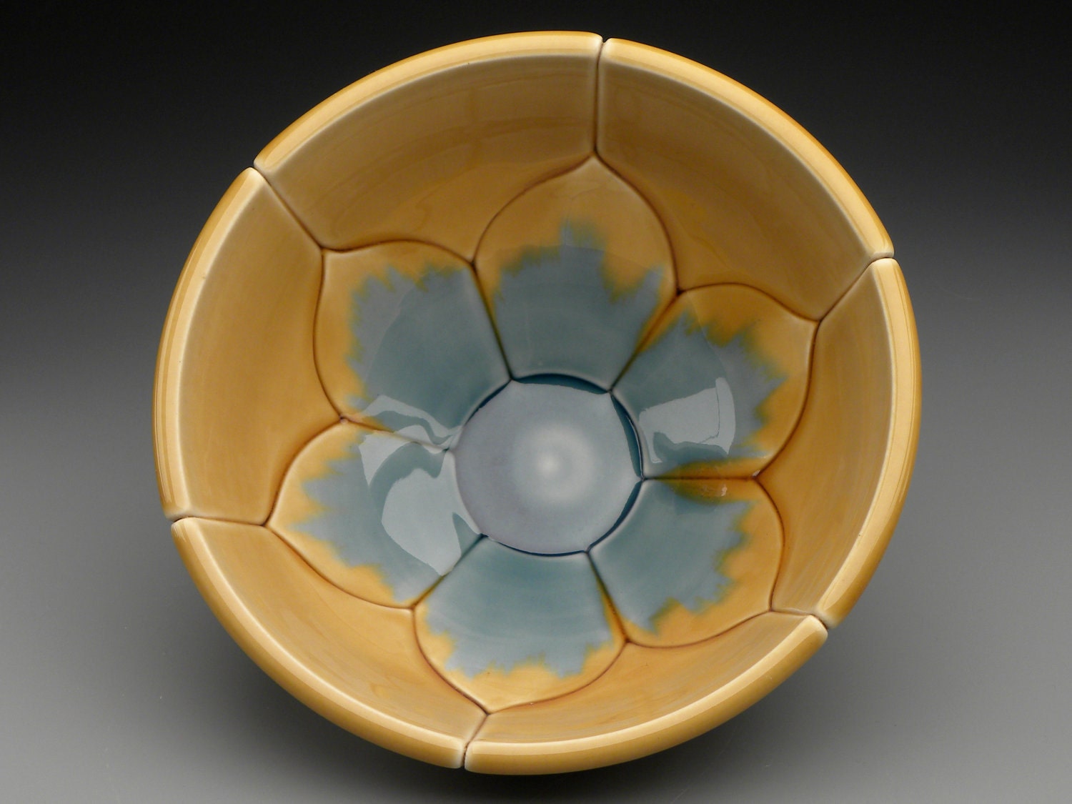 Blue and Gold Lotus Bowl