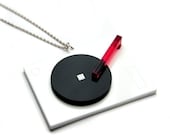 turntable record player acrylic necklace