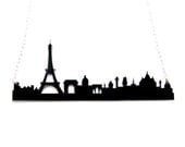 paris france skyline acrylic necklace