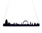 london england skyline acrylic necklace