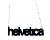 helvetica typography acrylic necklace