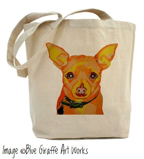 All Natural, Reusable Tote Bag- ((Deigo the Chihuahua))