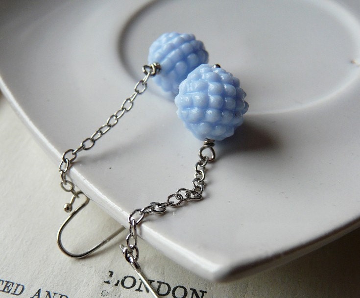 Another cloud - Vintage bumpy texture glass earrings