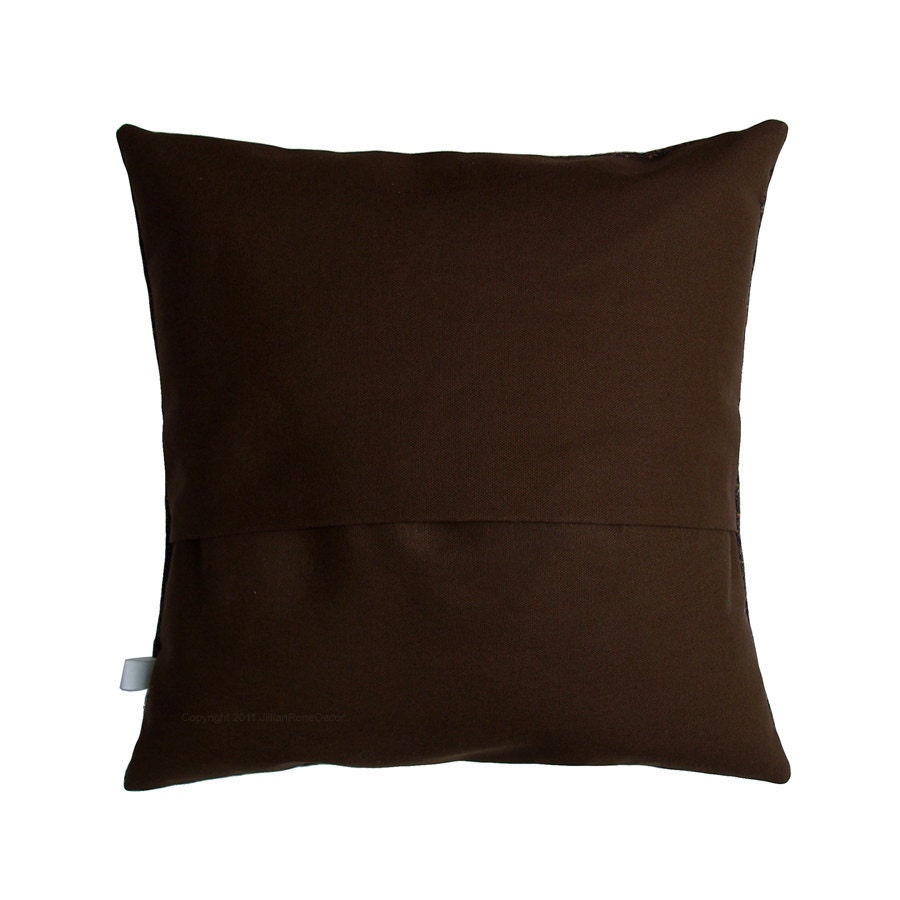 16" DECORATIVE PILLOW COVER - Autumn Harvest Tweed Fleck - Chocolate Brown Fall Decor by JillianReneDecor on Etsy
