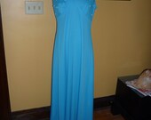 Amazing Vintage Turquoise Maxi Dress