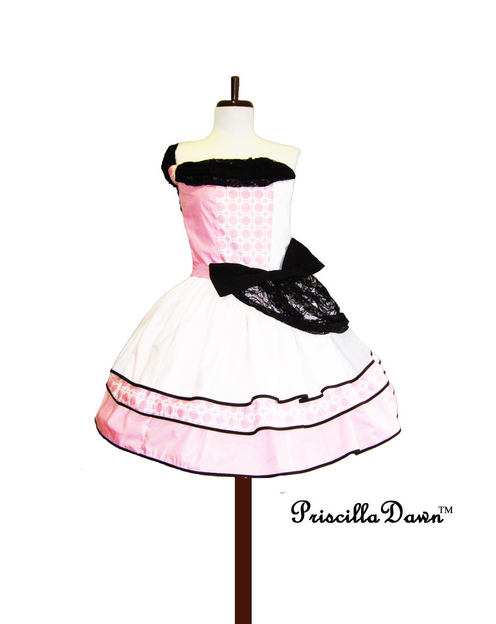 Custom in your size Strawberry Squares Party Dress Ready to Ship
