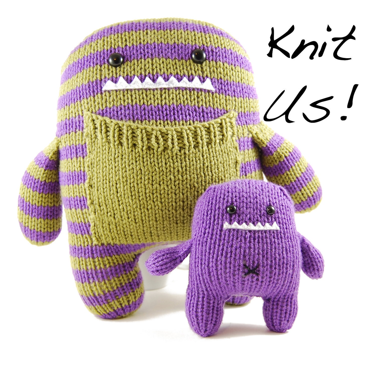 Daphne and Delilah Knitting Kit in Purple and Green