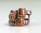 Personalized Custom Initial Band Ring Copper