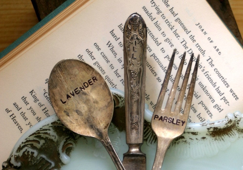 Vintage Silverware Garden Marker Set of Three
