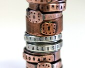 Personalized Custom Name Band Ring Copper