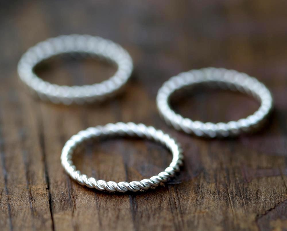 Twisted silver ring