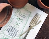 Basil herb kit plantable seed paper garden marker