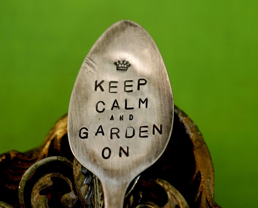 Keep Calm Spoon Plant Garden Marker (E0203)