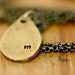 Teardrop Brass Necklace with custom initial (E0262)