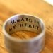 Winged Heart Ring with personalized monogramed initials E0282