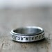 Latitude Longitude custom stamped sterling silver ring