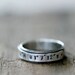 Latitude Longitude custom stamped sterling silver ring