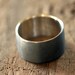 Mens sterling silver wedding ring large dark band (E0215)
