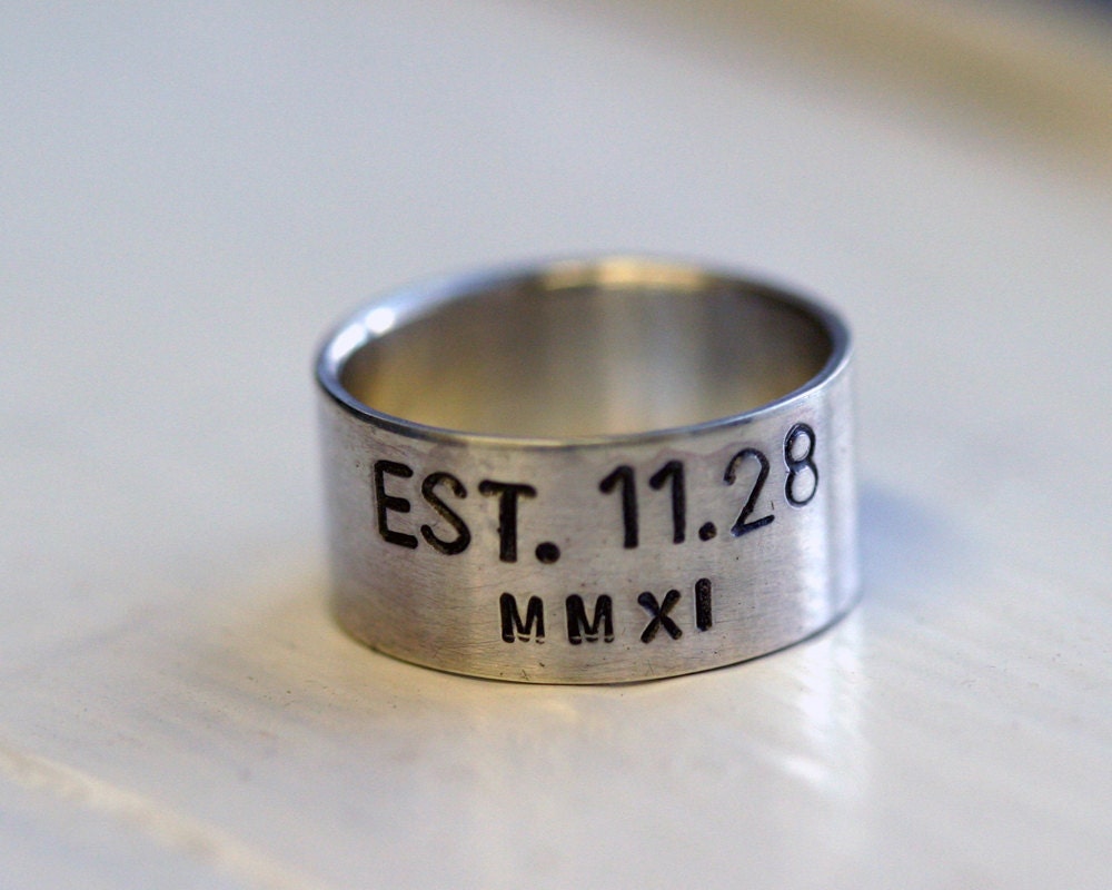 Personalized sterling silver ring