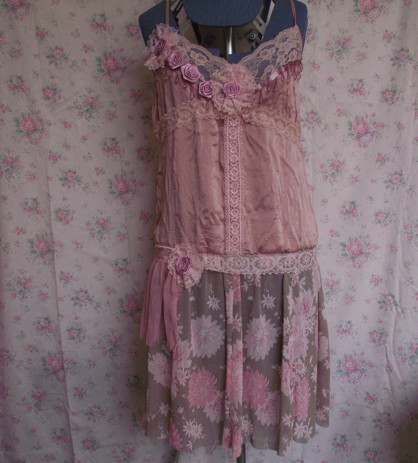 Slip dress..silk cami makeover..upcycled..bridesmaid..wedding..eco friendly..pink