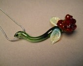 Red  Rose Pendant on silver chain