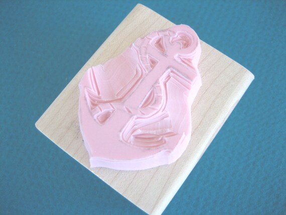 Anchor Rubber Stamp Hand Carved Rubber Stamp Nautical