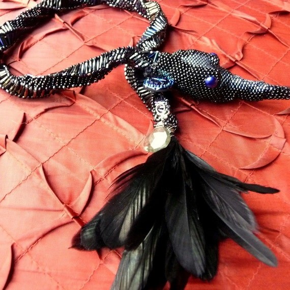 Quoth the Raven - Beadwoven Necklace