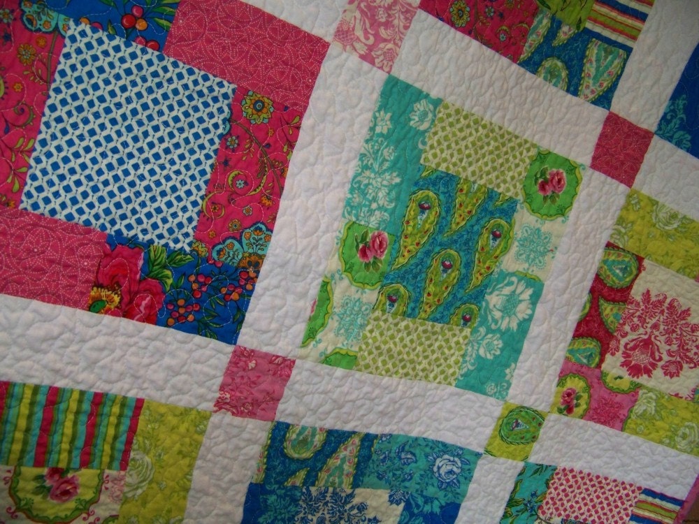 Moda's Summer House Baby or Toddler Quilt or Table Topper - No. 1