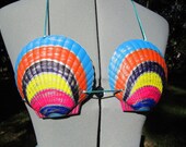 Rainbow MERMAID SEASHELLS  with tule bottom cover up