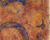 Universe Original Fine Art Hand-pressed Monoprint on 9" x 12" Spiders Invertebrates