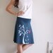 Womens Fashion - Teal Blue Knee Length Skirt . Jersey maternity skirt - The bird and the falling leaves - size Medium