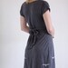 Womens dresses . Grey Jersey day dress . Applique dresses . V neck Dress - Flying Birds - size Medium