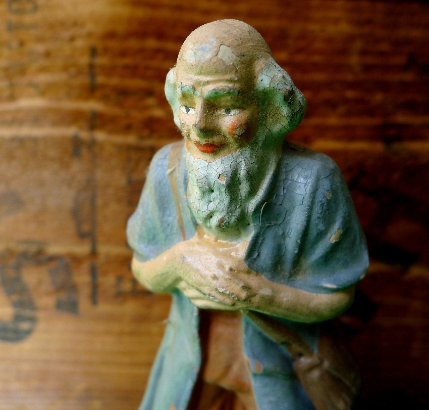 Antique German Old Man Figurine Mail Messenger Vintage 1930's Uncommon Collectible - Treasury Item - Originally 25.00 Now 16.00