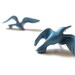 Teal Blue Flying Seagull Figure clutch pins set of 2