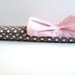 Grey/White Polka Dot Wristlet with Cotton Candy Pink Ruffle