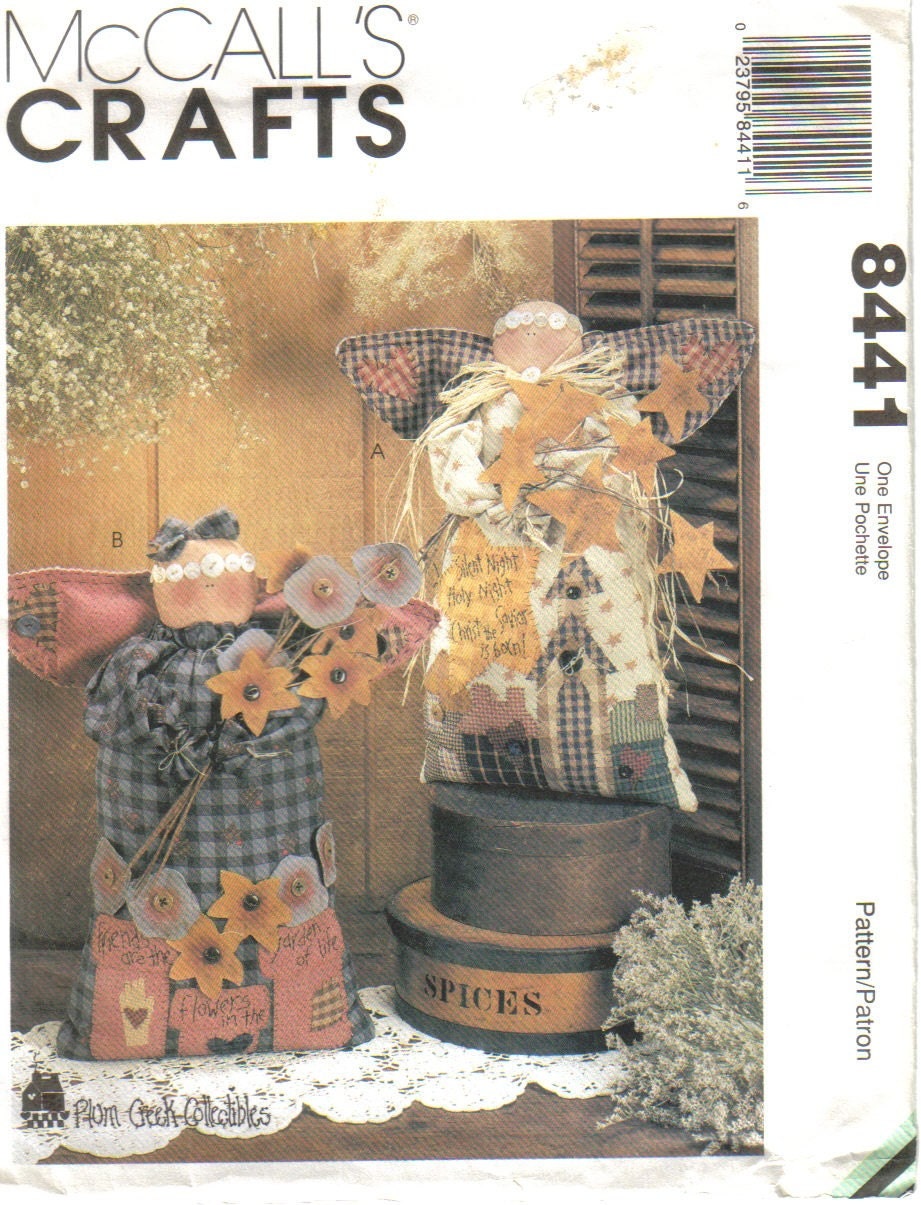 McCalls Crafts Sewing Pattern 8441 Angel Dolls