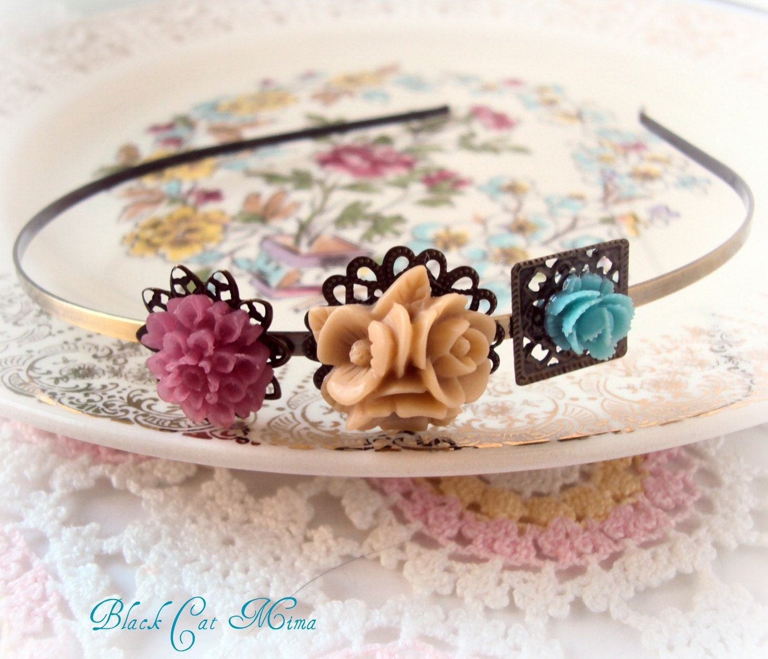 les Petite Fleurs Cottage Garden Tiny Flowers Headband