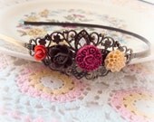les Petite Fleurs Chocolate Truffle Small Flowers Headband