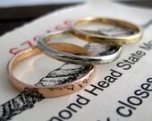 14K White, Yellow and Rose Three Gold Ring Stack sizes 3 through 6, any size available, Sea Babe Jewelry