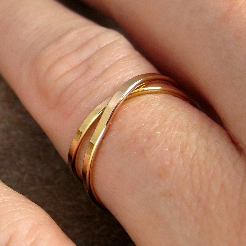 14K Rose Gold Infinity Ring, Eternity Band, Unique Wedding Band, Sea Babe Jewelry